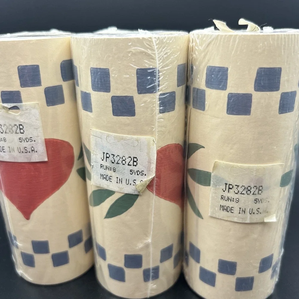 Country‎ Hearts Prepasted Wallpaper Border 3x 5 Yard Rolls Vintage Cottagecore